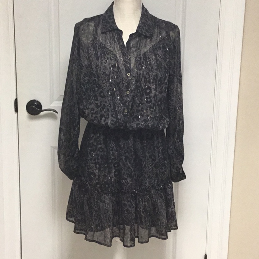 Love stitch Black Dress with Gold Flecks
